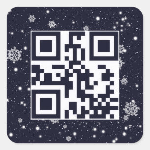 雪の結晶の中のホリデーシーズンQRコード スクエアシール