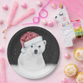 雪の結晶の中の北極熊 ペーパープレート (パーティー)