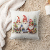 雪の結晶の中の可愛いクリスマス・ノーム クッション (ブランケット)