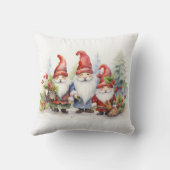 雪の結晶の中の可愛いクリスマス・ノーム クッション (裏面)