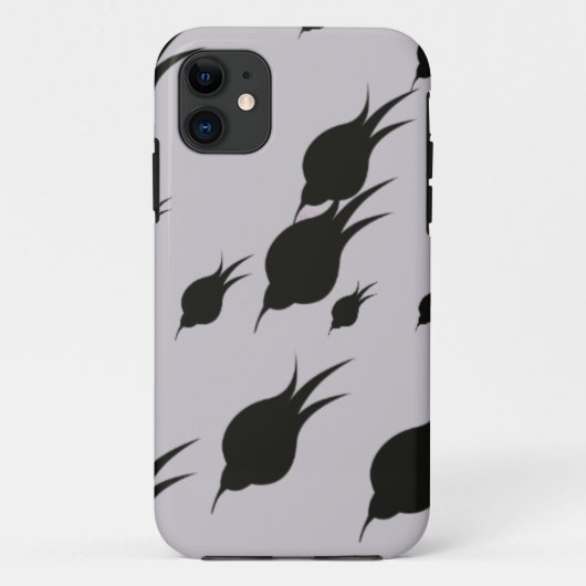 雪の結晶の中の黒い花 Case-Mate iPhoneケース (裏面)