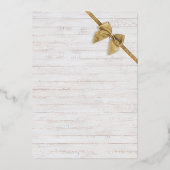 雪の結晶の写真コラージュのリース ネイビー&ホワイト ウッド フ 箔シーズンカード (裏面)