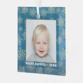 雪の結晶の写真 ガラスオーナメント (正面左)