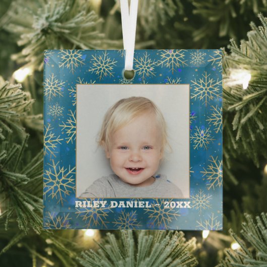 雪の結晶の写真 ガラスオーナメント (インサイチュ)