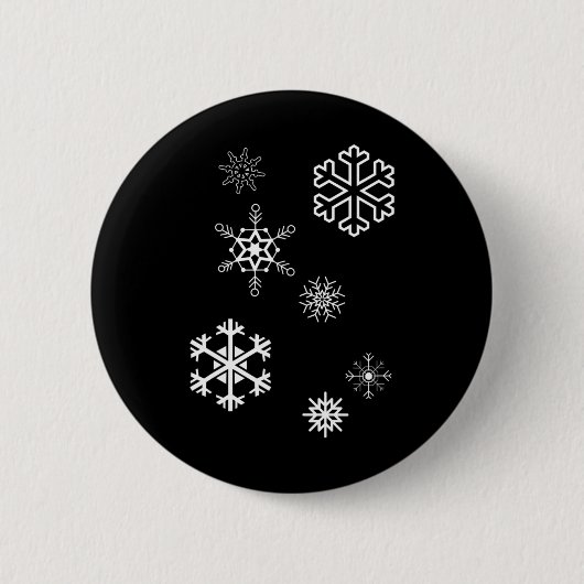 雪の結晶の冬が訪れ雪が降る 缶バッジ (正面)