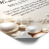 雪の結晶の冬どのように大きいママの腹 ポスター (角)