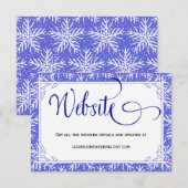 雪の結晶の冬のウェディングウェブサイト情報カード エンクロージャーカード (正面/裏面)