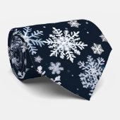 雪の結晶の冬のデザイン 青い 冷たい かわいい ネクタイ (ロール)