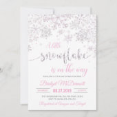 雪の結晶の冬のベイビーシャワー 招待状 (正面)