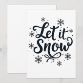 雪の結晶の冬の季節のクリスマス 招待状 (正面/裏面)