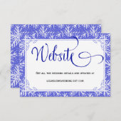 雪の結晶の冬の結婚式のウェブサイト情報カード エンクロージャーカード (正面/裏面)