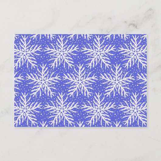 雪の結晶の冬の結婚式のウェブサイト情報カード エンクロージャーカード (裏面)