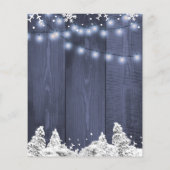 雪の結晶の冬の結婚式の招待状 チラシ (裏面)