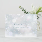 雪の結晶の冬の結婚式エレガントありがとう サンキューカード (スタンド正面)