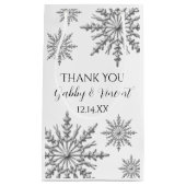 雪の結晶の冬の結婚式 スモールペーパーバッグ (正面)