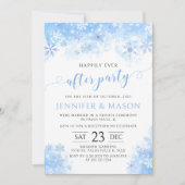雪の結晶の冬は幸いにも結婚の後 招待状 (正面)