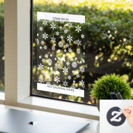 雪の結晶の冬 ビジネスまたはホームエントランス 8x11 & アップ ウィンドウサイン