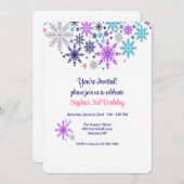 雪の結晶の冬 招待状 (正面/裏面)