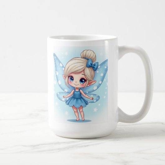 雪の結晶の妖精のマグ コーヒーマグカップ (右)