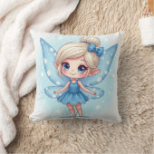 雪の結晶の妖精ピロー クッション (ブランケット)