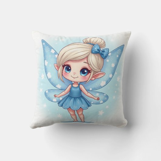 雪の結晶の妖精ピロー クッション (裏面)