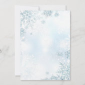 雪の結晶の森の山のベビーシャワー 招待状 (裏面)