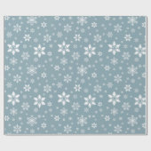雪の結晶の模様 白い雪の結晶 雪 灰色 ラッピングペーパー (フラット)