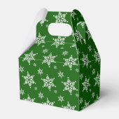 雪の結晶の模様 白い雪の結晶 雪 緑 フェイバーボックス (正面サイド)