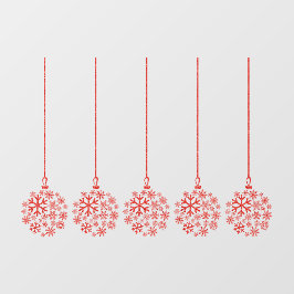 雪の結晶の球根が赤いパックの5つのウィンドウの貼り付け ウィンドウサイン