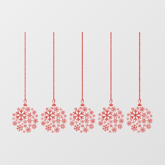 雪の結晶の球根が赤いパックの5つのウィンドウの貼り付け ウィンドウサイン (シート)