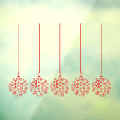 雪の結晶の球根が赤いパックの5つのウィンドウの貼り付け ウィンドウサイン (シート3)