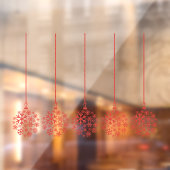 雪の結晶の球根が赤いパックの5つのウィンドウの貼り付け ウィンドウサイン (シート2)