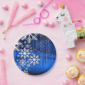 雪の結晶の紙皿 ペーパープレート (パーティー)