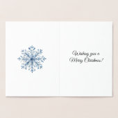 雪の結晶の縞模様のクリスマス 箔カード (内部)