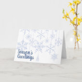 雪の結晶の装飾品 アイスブルー カード (黄色い花)