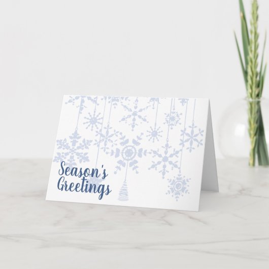 雪の結晶の装飾品 アイスブルー カード (正面)