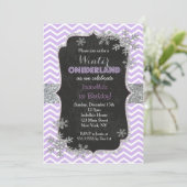 雪の結晶の誕生日招待状 招待状 (スタンド正面)