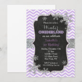 雪の結晶の誕生日招待状 招待状 (正面/裏面)