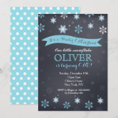 雪の結晶の誕生日招待状 招待状 (正面/裏面)