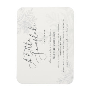 雪の結晶の赤ちゃんシャワーの招待 マグネット