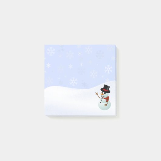 雪の結晶の降る雪だるま ポストイット (正面)