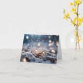 雪の結晶の雪が降るクリスマス カード (黄色い花)