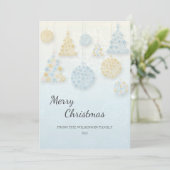 雪の結晶の飾りが付いたクリスマスカード 招待状 (スタンド正面)