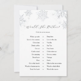 雪の結晶は彼女の方がゲームのカード 招待状