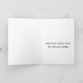 雪の結晶をデザインした、オーダーメイドのクリスマスグリーティングカード カード (内部)