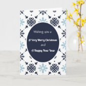 雪の結晶をデザインした、オーダーメイドのクリスマスグリーティングカード カード (黄色い花)