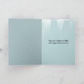 雪の結晶を使ったクリスマスペンギンのカップル カード (内部)