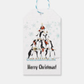 雪の結晶を使ったクリスマスペンギンのパターン ギフトタグ (裏面)