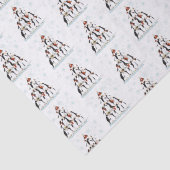 雪の結晶を使ったクリスマスペンギンのパターン 薄葉紙 (詳細)