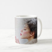 雪の結晶を吹く コーヒーマグカップ (正面右)